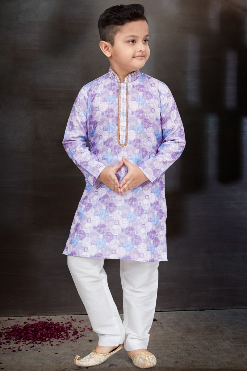 Wedding Wear Cotton Fabric Boys Readymade Kurta Pyjama