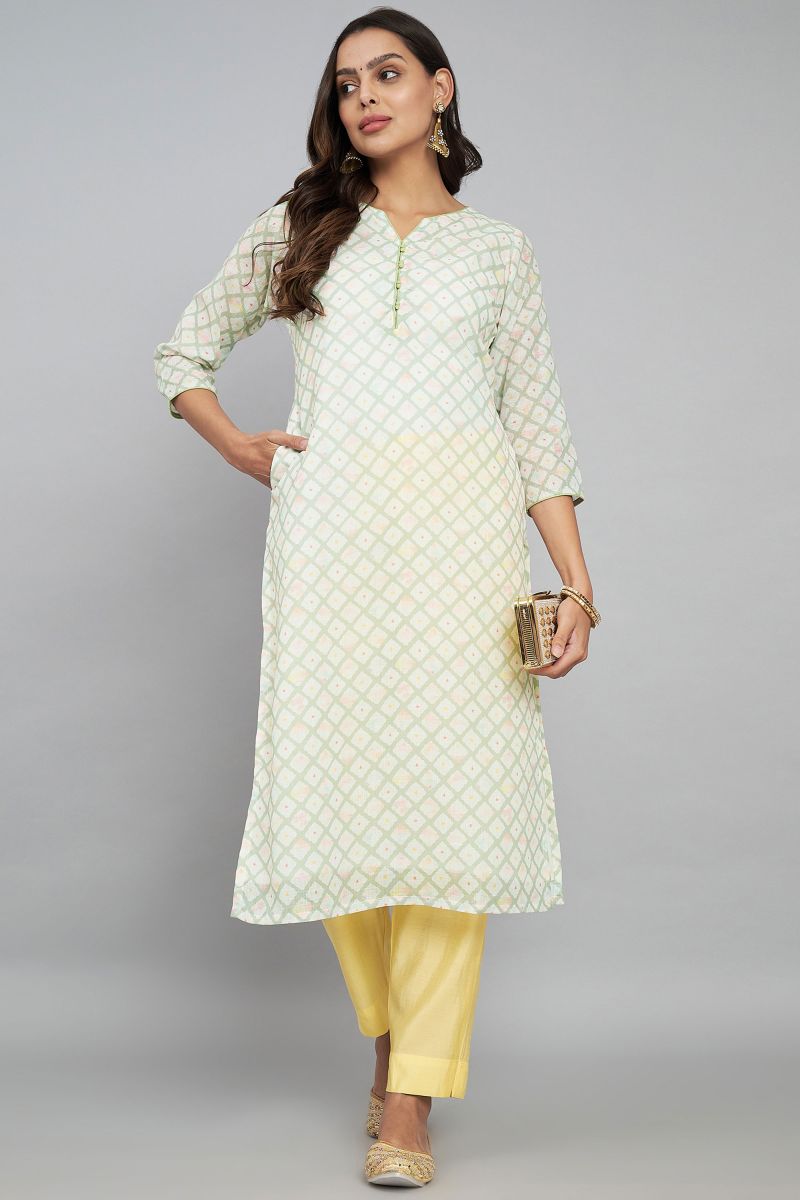 Ingenious Linen Fabric Multi Color Readymade Kurti With Bottom