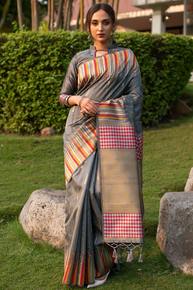 Weaving Work Sober Saree In Art Silk Fabric