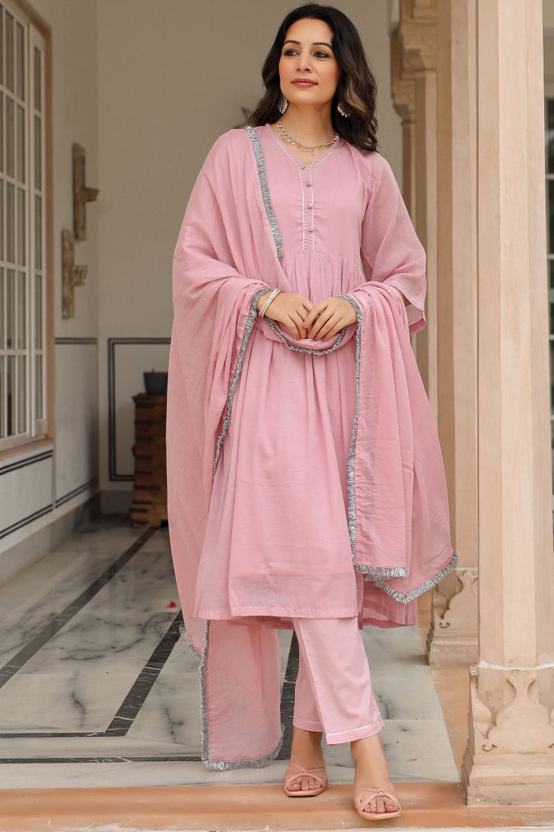 Fancy Fabric Readymade Casual Salwar Suit