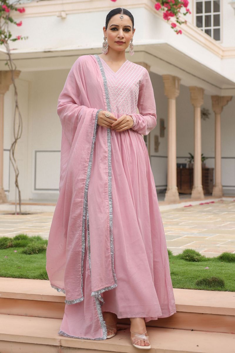 Pink Color Fancy Fabric Beauteous Readymade Suit