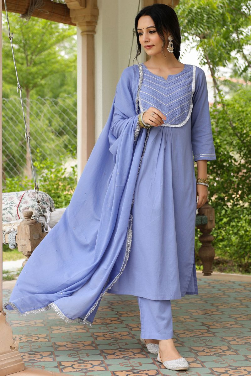 Lavender Color Mesmeric Readymade Suit In Fancy Fabric