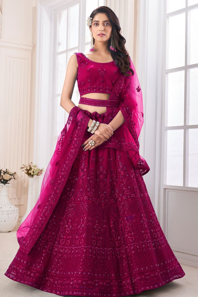 Net Fabric Rani Lehenga Choli In Wedding Wear