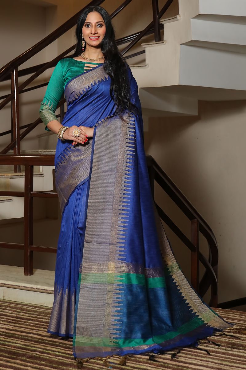 Radiant Blue Art Silk Weaving Saree